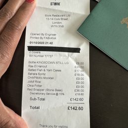 Receipt from our terrible dining experience Receipt from our terrible dining experience