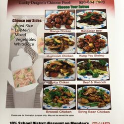 Lucky Dragons Chinese Food - Kung Pao Beef, orange chicken, Mongolian beef