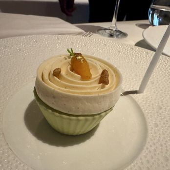 Le Bernardin - Carrot Cake birthday cupcake - French Near Me - New York, New York Le Bernardin - Carrot Cake birthday cupcake - French Near Me - New York, New York