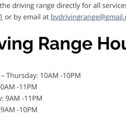 July 2023 driving range hours July 2023 driving range hours
