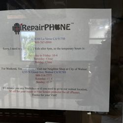 iRepair at La Verne - Hours of Op.