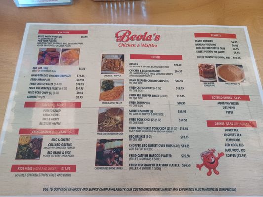 Menu photo 2 Beola's Chicken & Waffles Upland, CA