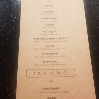 Casta's Rum Bar - Drink menu - Cuban Near Me - Washington, DC, District of Columbia