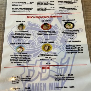Ramen Mik - Menu - Ramen Near Me - San Marcos, California