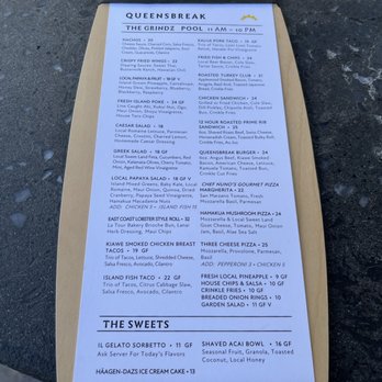 Queensbreak Restaurant - Menu - New American Near Me - Honolulu, Hawaii