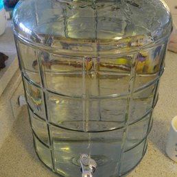 5 gallon glass decanter isnt exactly the lightest when its full but worth it.
