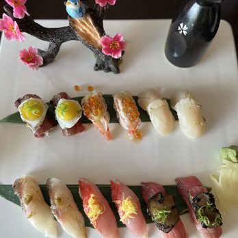 Crazy Stone - Wagyu & Egg Nigiri, Sweet Shrimp & Ikura Nigiri, Hotate Nigiri, Madai Nigiri, Kinmedai Nigiri, Chu Toro & Truffle Nigiri - Sushi Bars Near Me - Marlborough, Massachusetts