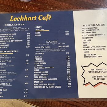 Lockhart Cafe - Menu - American Near Me - Lockhart, Texas