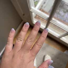 My $55 acrylic set w colored French tip My $55 acrylic set w colored French tip
