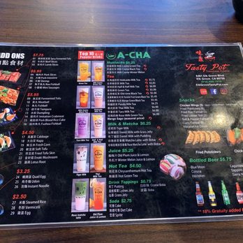 Tasty Pot - Menu 1/9/2025 - Hot Pot Near Me - Elk Grove, California