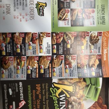 Kwing Express - a menu for a fast food restaurant - Chicken Wings Near Me - Decatur, Georgia