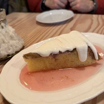Little Goat - Rhubarb upside down cake - Mediterranean Near Me - Rhinebeck, New York Little Goat - Rhubarb upside down cake - Mediterranean Near Me - Rhinebeck, New York