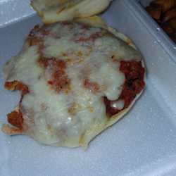 Charlie Fox's Pizza Geneva - Chicken parm sandwich fries n cheese sauce!