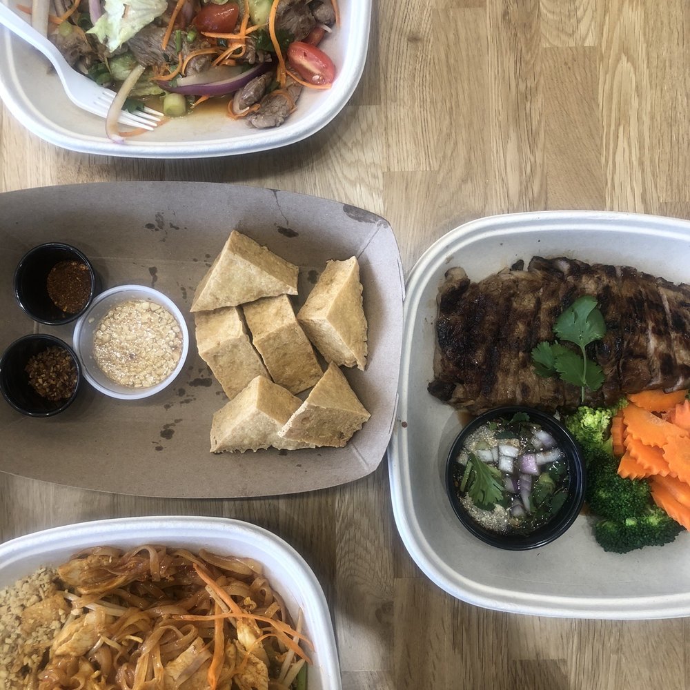 Kitchen Thai Express - PadThai  Crying tiger Yum nua  Crispy tofu - Thai Near Me - St. George, Utah