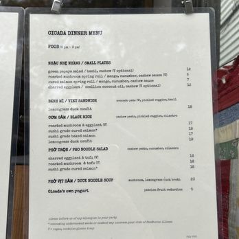 Cicada Coffee Bar - Dinner menu - Vietnamese Near Me - Cambridge, Massachusetts