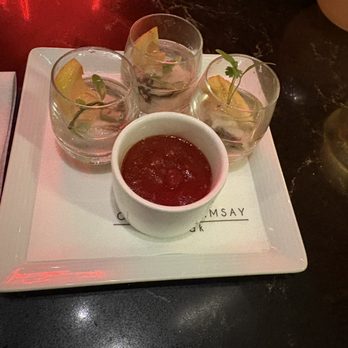Gordon Ramsay Steak - Oyster shooters - Steakhouses Near Me - Las Vegas, Nevada