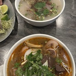 Bun bo hue and porridge Bun bo hue and porridge