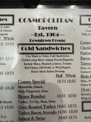 Menu photo 2 Cosmopolitan Tavern Fresno, CA
