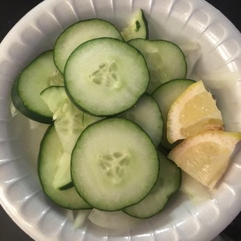 Lazeez Asian Cuisine - This is a "salad" - it has cucumbers (bleh), onions, and quarter slices of lemon. Really, why bother with lemon at all? - Indian Near Me - Miami, Florida Lazeez Asian Cuisine - This is a "salad" - it has cucumbers (bleh), onions, and quarter slices of lemon. Really, why bother with lemon at all? - Indian Near Me - Miami, Florida