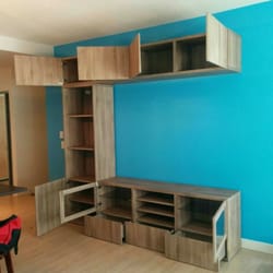 All Around Moving & Installation Services - Living room wall mounted entertainment shelving