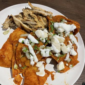 Zama - CHILAQUILES with chicken - Lounges Near Me - Fullerton, California