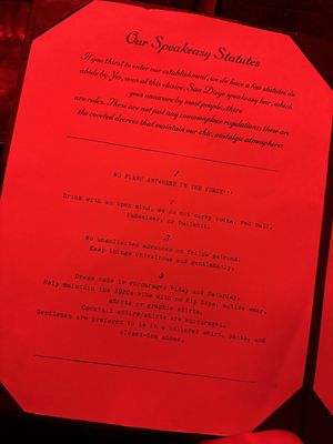 Menu photo 5 Prohibition San Diego, CA