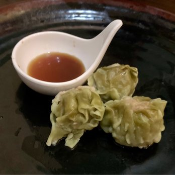 Kobe Sushi - Steamed Pork Wasabi Dumplings (it comes with four but the camera can't always eat first) - Japanese Near Me - New York, New York Kobe Sushi - Steamed Pork Wasabi Dumplings (it comes with four but the camera can't always eat first) - Japanese Near Me - New York, New York
