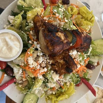 Shaks Mediterranean Bistro - The 'pick 2' option: salad and chicken kabob - Mediterranean Near Me - Vista, California Shaks Mediterranean Bistro - The 'pick 2' option: salad and chicken kabob - Mediterranean Near Me - Vista, California