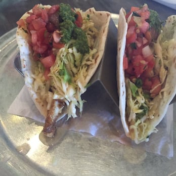 Bad Bean Baja Grill - Left: mahi mahi taco. Right: shrimp taco. Both: delicious. - Mexican Near Me - Kitty Hawk, North Carolina Bad Bean Baja Grill - Left: mahi mahi taco. Right: shrimp taco. Both: delicious. - Mexican Near Me - Kitty Hawk, North Carolina
