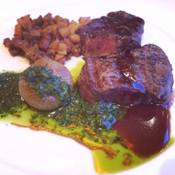 Bistro Napa - Dogfish Head Beer Dinner - Filet, chorizo hash, braised cipollini, chimichurri - New American Near Me - Reno, Nevada Bistro Napa - Dogfish Head Beer Dinner - Filet, chorizo hash, braised cipollini, chimichurri - New American Near Me - Reno, Nevada