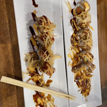 Sushi Asahi - This is   Golden tiger and fire crunch roll - Sushi Bars Near Me - Riverside, California