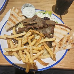 Traditional gyro meat platter Traditional gyro meat platter