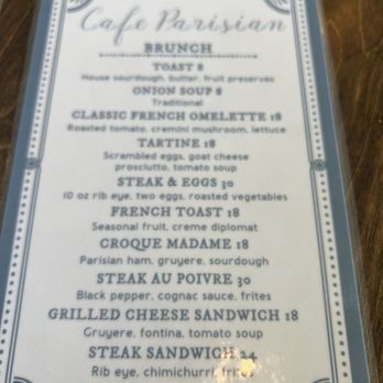 Cafe Parisian - Menu - Breakfast & Brunch Near Me - El Paso, Texas