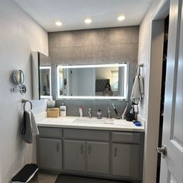 Bathroom mirror install Bathroom mirror install