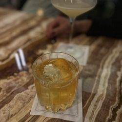 HALO Rooftop BAR - "Who is She?" $19 Ancho Reyes Verde, Reposado Tequila, Cointreau, Lime - heavy on the Cointreau (too much orange)
