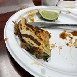 Tacos & Beer - I forgot to photograph the birria tacos until there was only 1/2 of one remaining.
