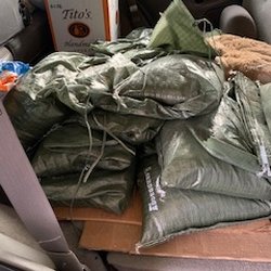 City of Turlock - February 25, 2024  Army GREEN sand-sacks!!! They've always been stark-White! Love the change in scenery :)