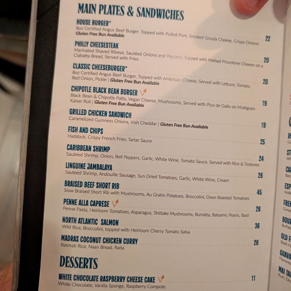 John T's Lounge - Menu - Lounges Near Me - Lake Buena Vista, Florida