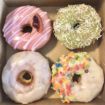 Hook And Press Donuts - Blood orange creamsicle, matcha coconut, cereal, browned butter - Donuts Near Me - Santa Barbara, California Hook And Press Donuts - Blood orange creamsicle, matcha coconut, cereal, browned butter - Donuts Near Me - Santa Barbara, California