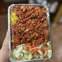Crown Chicken And Grill - Chicken Over Rice with Side Salad & Drink