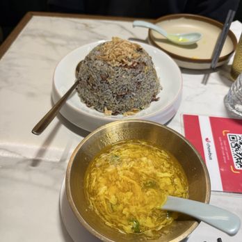 Fuchun Ju - Black Truffle Beef Fried Rice and Egg Drop Soup - Shanghainese Near Me - Boston, Massachusetts