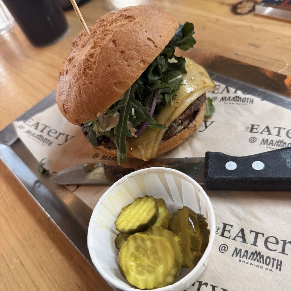 Mammoth Brewing - Burger with GF bun. Was pretty delicious! - Breweries Near Me - Mammoth Lakes, California Mammoth Brewing - Burger with GF bun. Was pretty delicious! - Breweries Near Me - Mammoth Lakes, California
