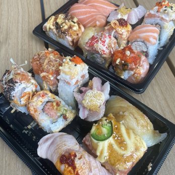 FOB Sushi Bar - assorted sushi, about $24 for both - Sushi Bars Near Me - Seattle, Washington
