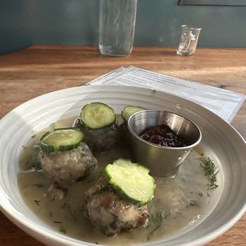White Rabbit - Meatballs (veal, pork, beef) w/ lingonberry sauce - Coffee & Tea Near Me - Boise, Idaho White Rabbit - Meatballs (veal, pork, beef) w/ lingonberry sauce - Coffee & Tea Near Me - Boise, Idaho