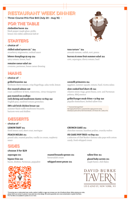 Menu photo 1 David Burke Tavern New York, NY Menu photo 1 David Burke Tavern New York, NY