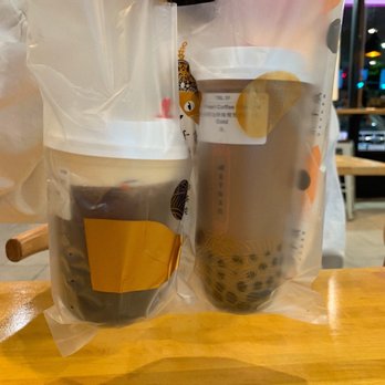 Timeless Tea - plastic to-go bag with 2 compartments - Desserts Near Me - Seattle, Washington