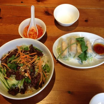 Thanh Binh - Beef noodle salad and tofu summer rolls - Vietnamese Near Me - London, XGL Thanh Binh - Beef noodle salad and tofu summer rolls - Vietnamese Near Me - London, XGL