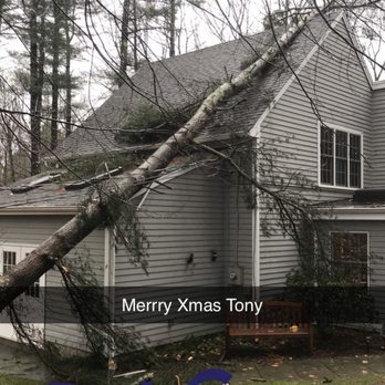 Zakhar Roofing & Siding - Tree through roof on Christmas morning. Crushed ridge, etc. - Roofing Near Me - Norwalk, Connecticut Zakhar Roofing & Siding - Tree through roof on Christmas morning. Crushed ridge, etc. - Roofing Near Me - Norwalk, Connecticut