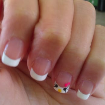 Lacquered Up - French Manicure with Hello Kitty nail art by Julian =) - Nail Salons Near Me - Claremont, California Lacquered Up - French Manicure with Hello Kitty nail art by Julian =) - Nail Salons Near Me - Claremont, California