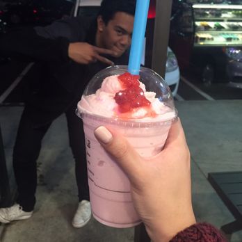 Guiltea Cravings - Reg strawberry cream blend! One of my favorite drinks here, just don't put boba in it because it'll freeze up! - Coffee & Tea Near Me - San Diego, California